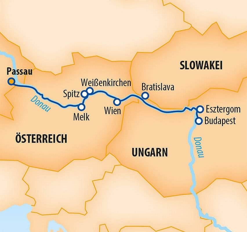 Donauromanze 2024 – 8 Tage Flusskreuzfahrt Donau – MS VistaStar