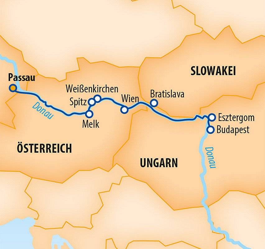 Donauromanze 2024 – 8 Tage Flusskreuzfahrt Donau – MS VistaFidelio