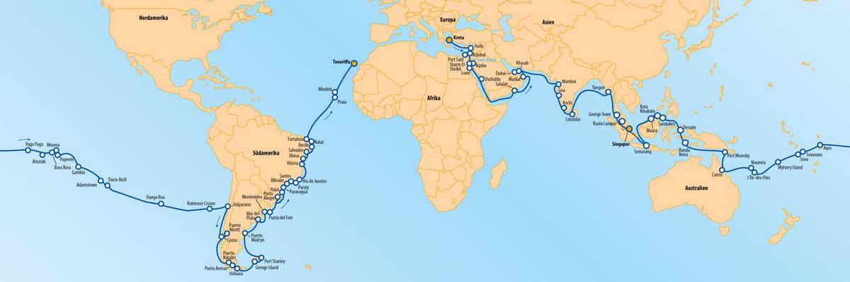 Große Weltreise 2024/2025 – 148 Tage Kreuzfahrt – VASCO DA GAMA
