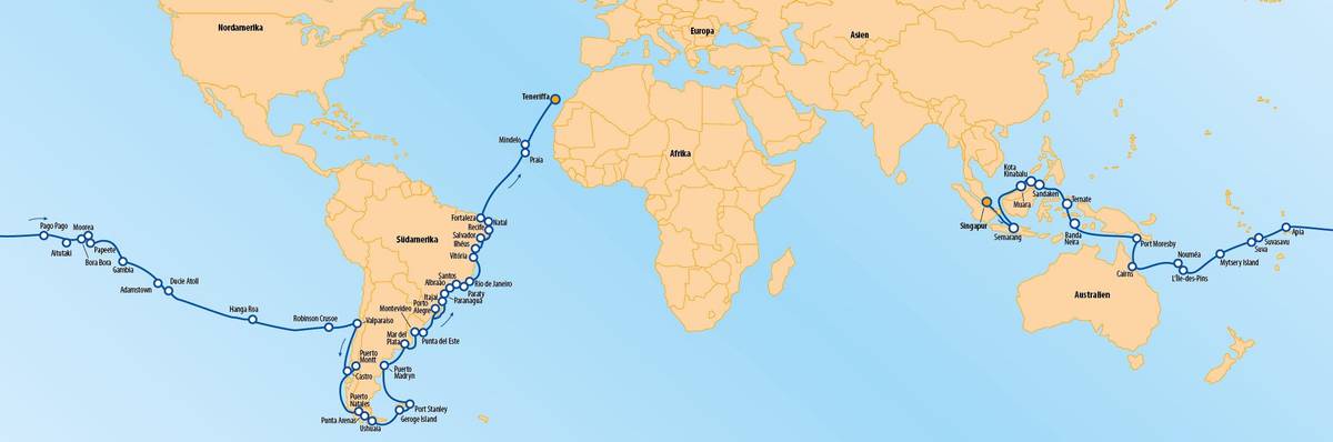 Kleine Weltreise 2024/2025 – 110 Tage Kreuzfahrt – VASCO DA GAMA