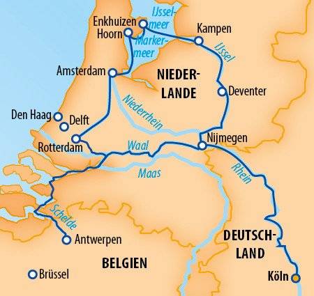 Holland und Belgien 2024 – 8 Tage Flusskreuzfahrt – MS VistaSky