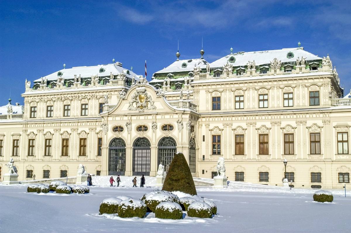 Das Wiener Schloss Belvedere bei Winter
