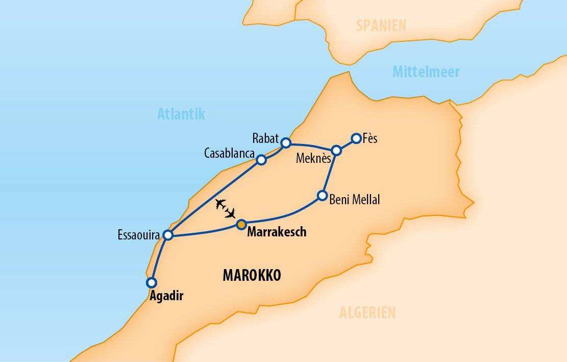 Marokkos Königsstädte 2025 – 15 Tage Marokko Rundreise und Baden