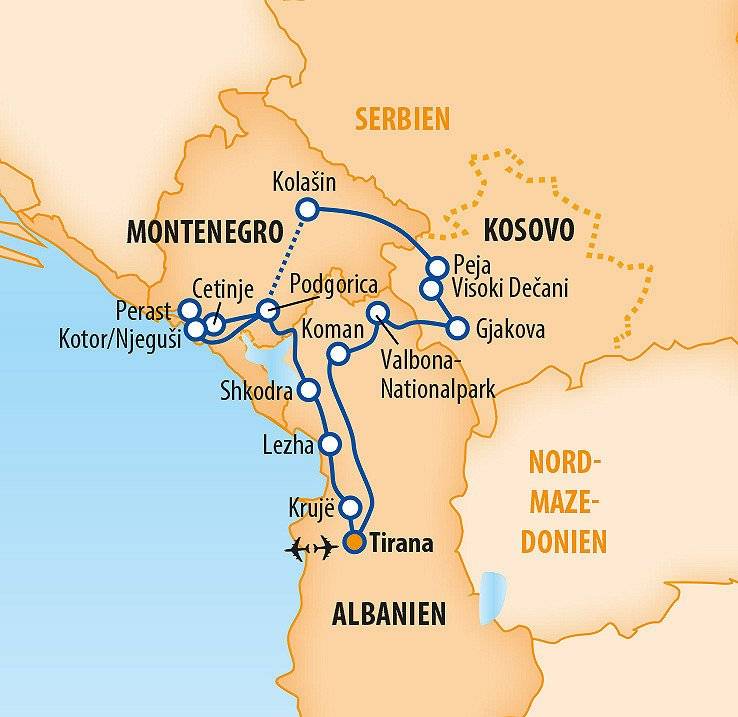 Wilde Schluchten des Balkans 2025 – Rundreise und Baden