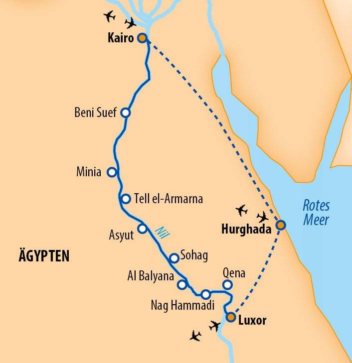 Echnaton 2025 – ab Kairo – 15 Tage Ägypten Nilkreuzfahrt und Baden