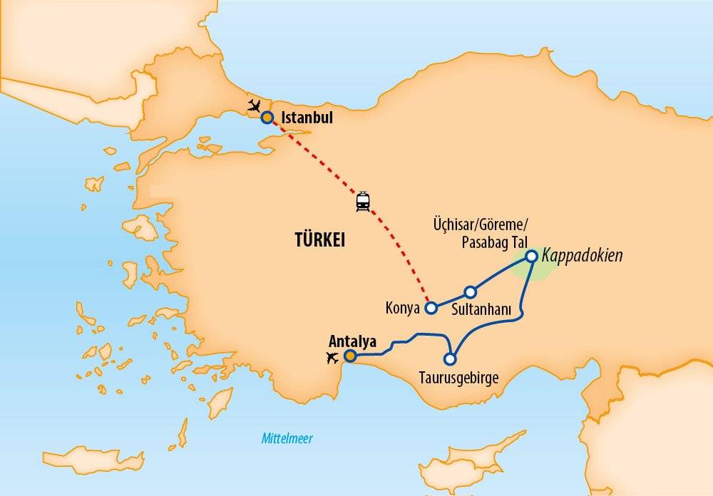 Istanbul - Kappadokien - Antalya 2025 – 15 Tage Türkei Rundreise & Baden