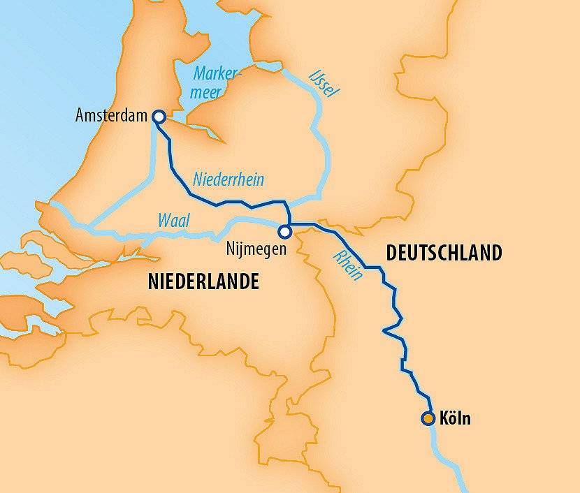 Minikreuzfahrt Holland 2024 – 4 Tage Flusskreuzfahrt Rhein – MS VistaBelle