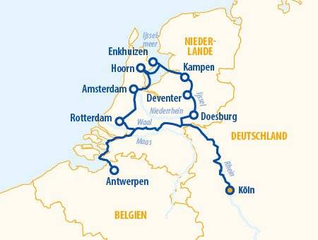 Holland und Belgien 2025 – Flusskreuzfahrt Rhein
