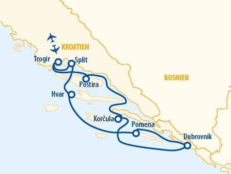 Dalmatinische Inseln 2025 – 8 Tage Küsten-Kreuzfahrt Kroatien