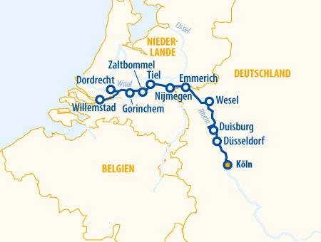 Auf dem Rhein nach Holland 2025 –  Flusskreuzfahrt mit Hund