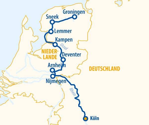 Holland und Friesland 2026 – Flusskreuzfahrt Rhein