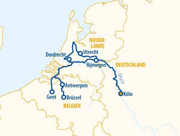 Holland und Belgien 2026 – Flusskreuzfahrt Rhein