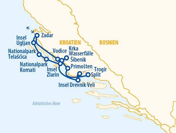 Zu schönen Inseln 2026 – 8 Tage Küsten-Kreuzfahrt Kroatien