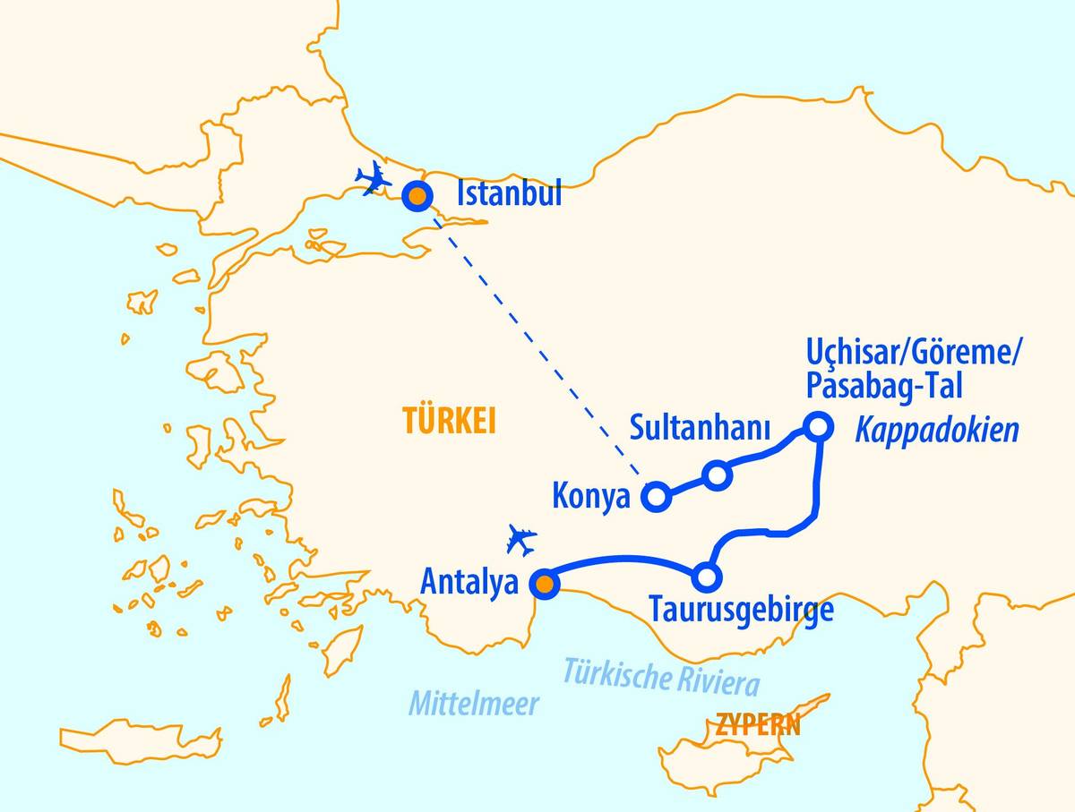 Istanbul - Kappadokien - Antalya 2026 – Türkei Rundreise