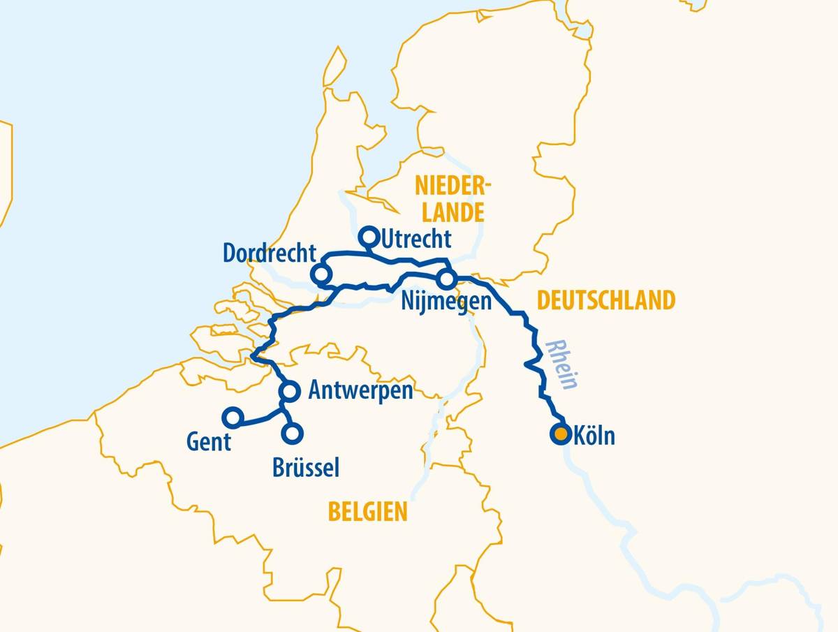 Holland und Belgien 2026 – Flusskreuzfahrt Rhein