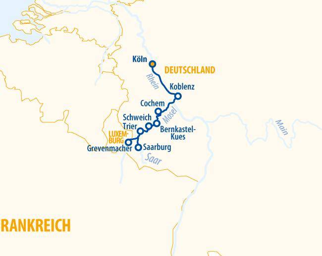 Rhein, Mosel & Saar 2027 – Flusskreuzfahrt Mosel