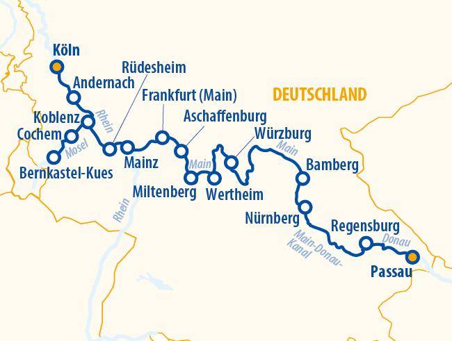 Vier-Flüsse-Romantik 2027 – Flusskreuzfahrt Rhein