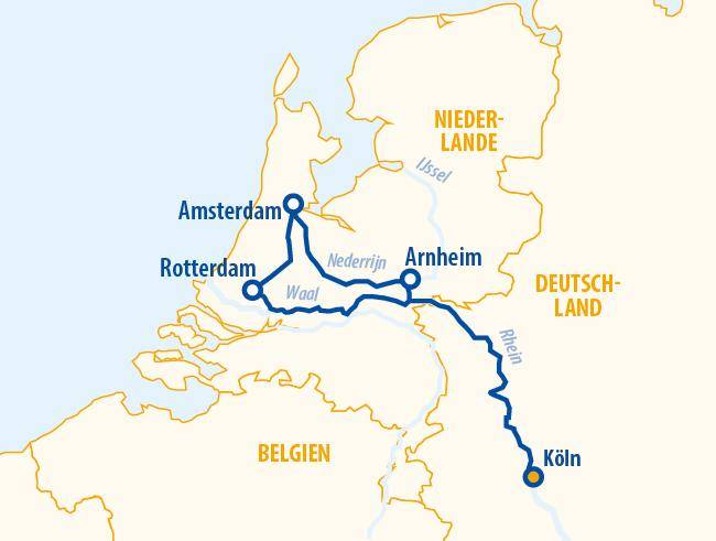 Schnupperreise Holland 2027 – Flusskreuzfahrt Rhein