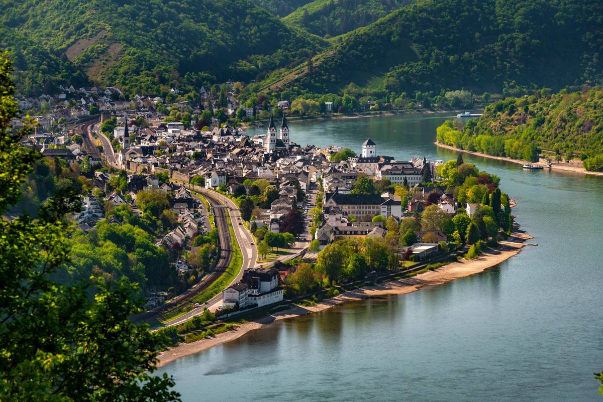 Panoramaaufnahme der Stadt Boppard am Rhein