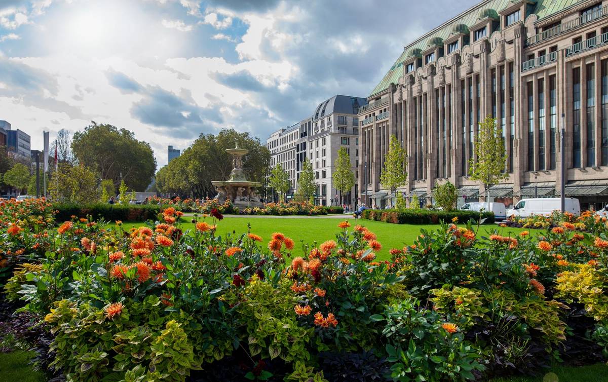 Boulevard im Stadtzentrum von Düsseldorf