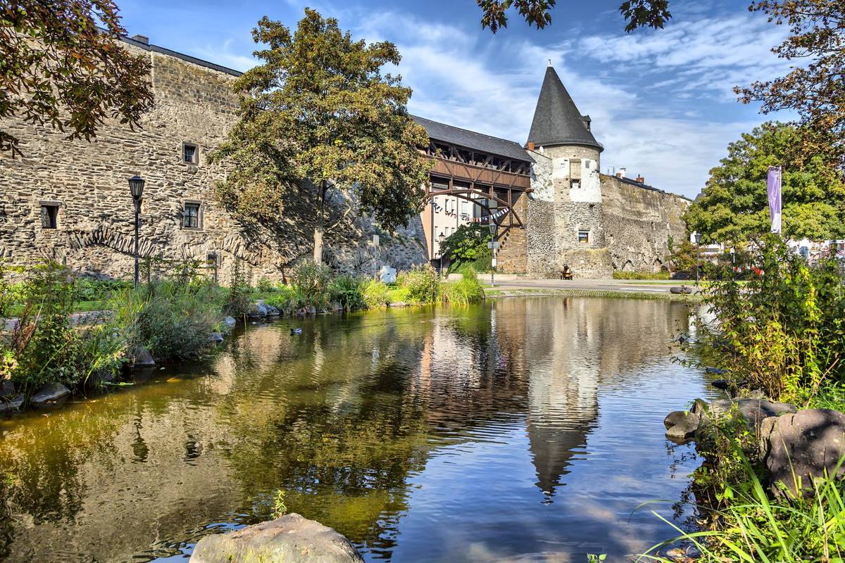 Blick auf die alte Stadtmauer von Andernach