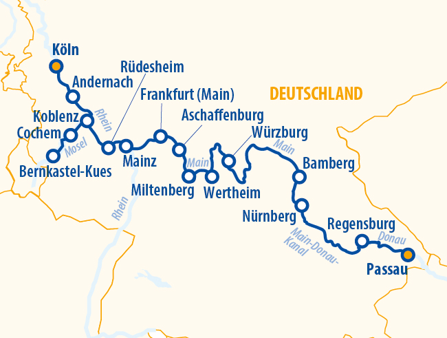 Vier-Flüsse-Romantik 2027 – Flusskreuzfahrt Rhein