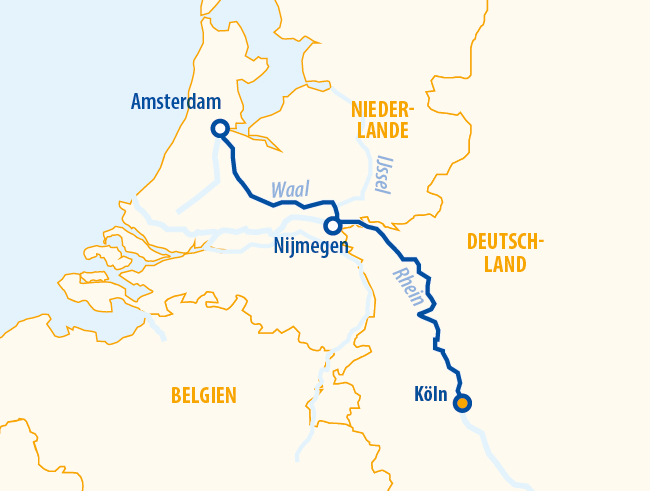 Minikreuzfahrt Holland 2027 – Flusskreuzfahrt Rhein