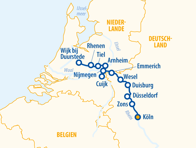 Hollands Wasserwege mit Hund 2027 –  Flusskreuzfahrt Rhein